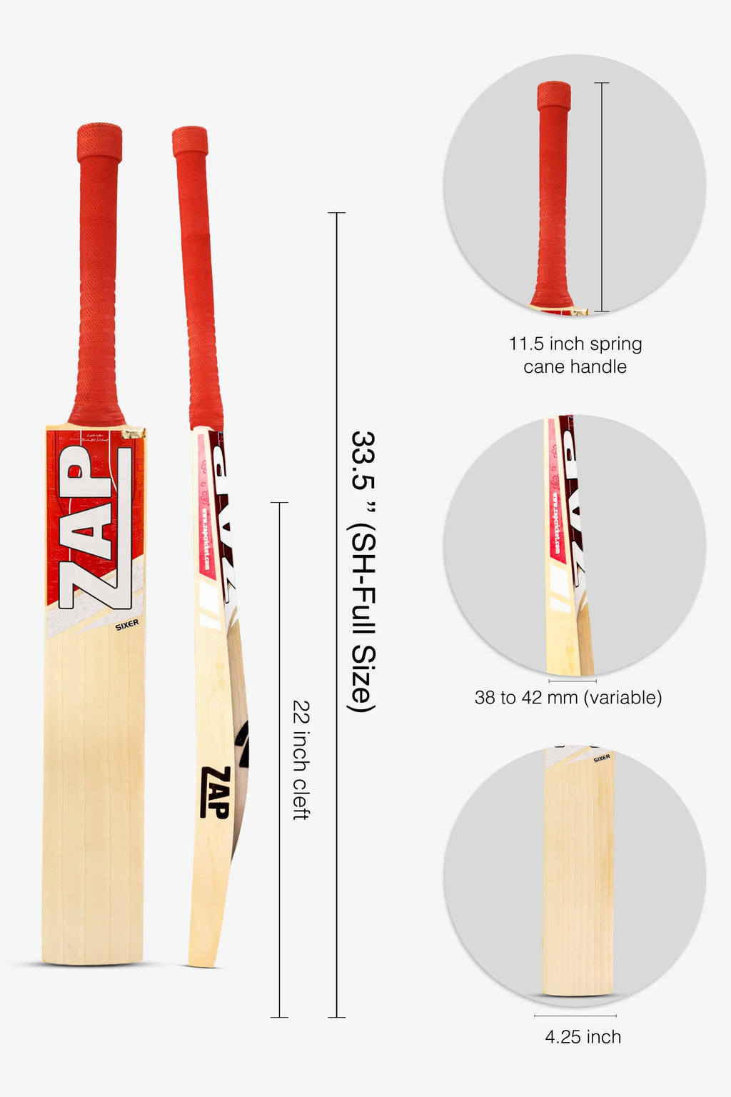 ZAP Classic Sixer English Willow Bat