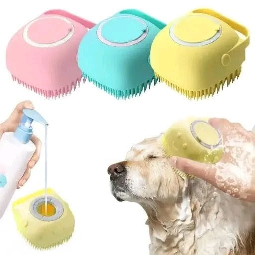 bathing hand gloves + Pet Grooming  Silicone Dog Brush