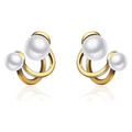 Double Pearl Stud Earring-soristyle