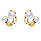 Double Pearl Stud Earring-soristyle